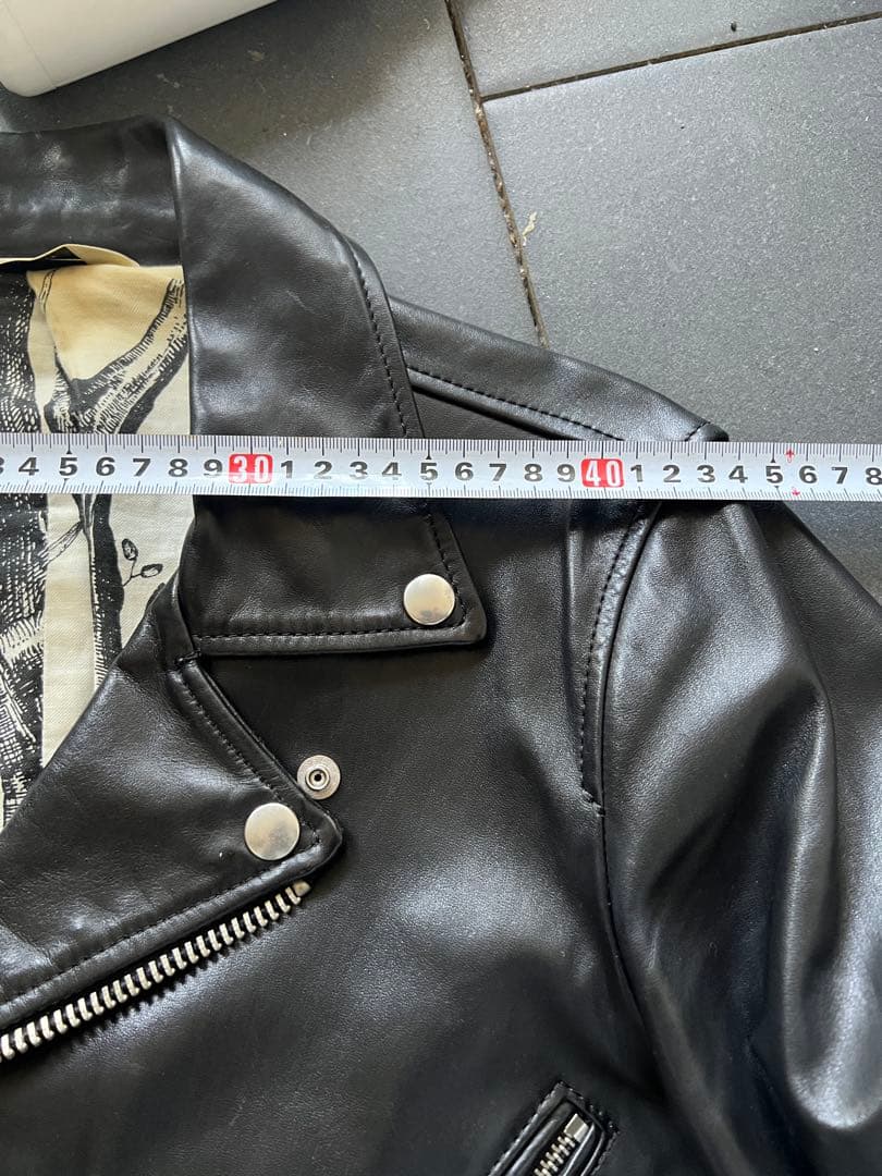 SHIPS JET BLUE × NOWARTT ホースダブルレザージャケットM