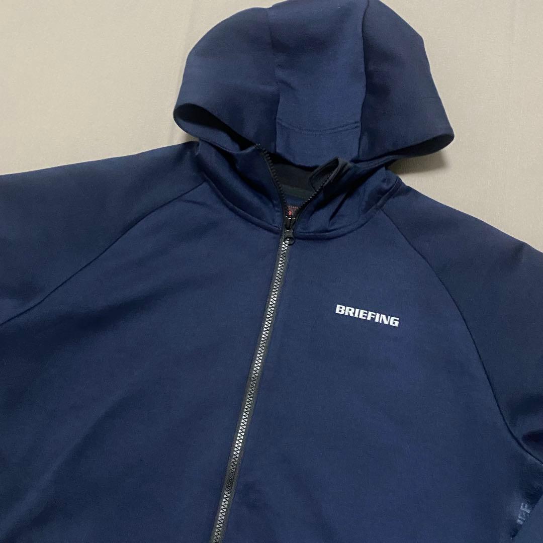 ブリーフィングBRIEFING 3Dロゴダンボールニットダブルジップパーカー L