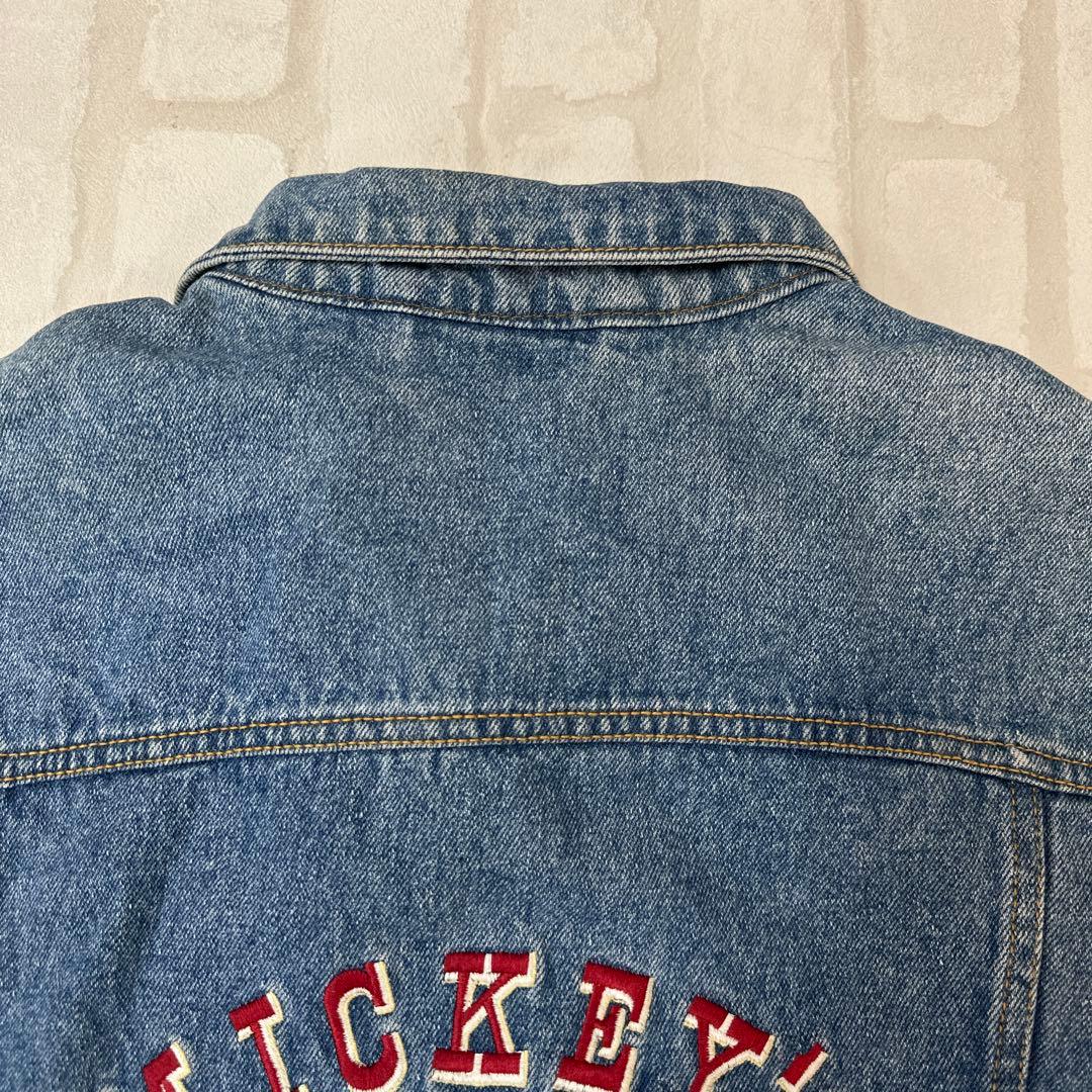 値下げ ミッキー ディズニー MICKEY’S 刺繍 チェック デニム ベスト