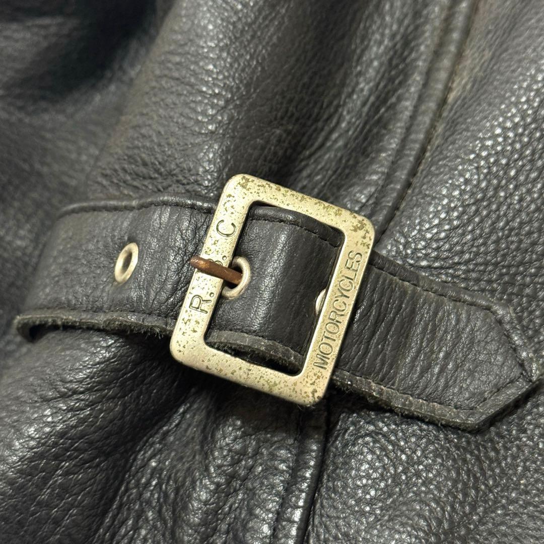 R.B.C レザージャケット ライダース 古着 ブラック XXL 本革