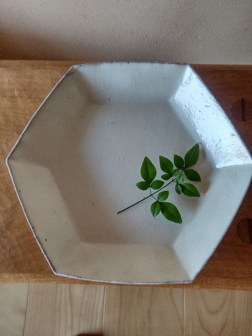 4点　白色　粉引6角皿