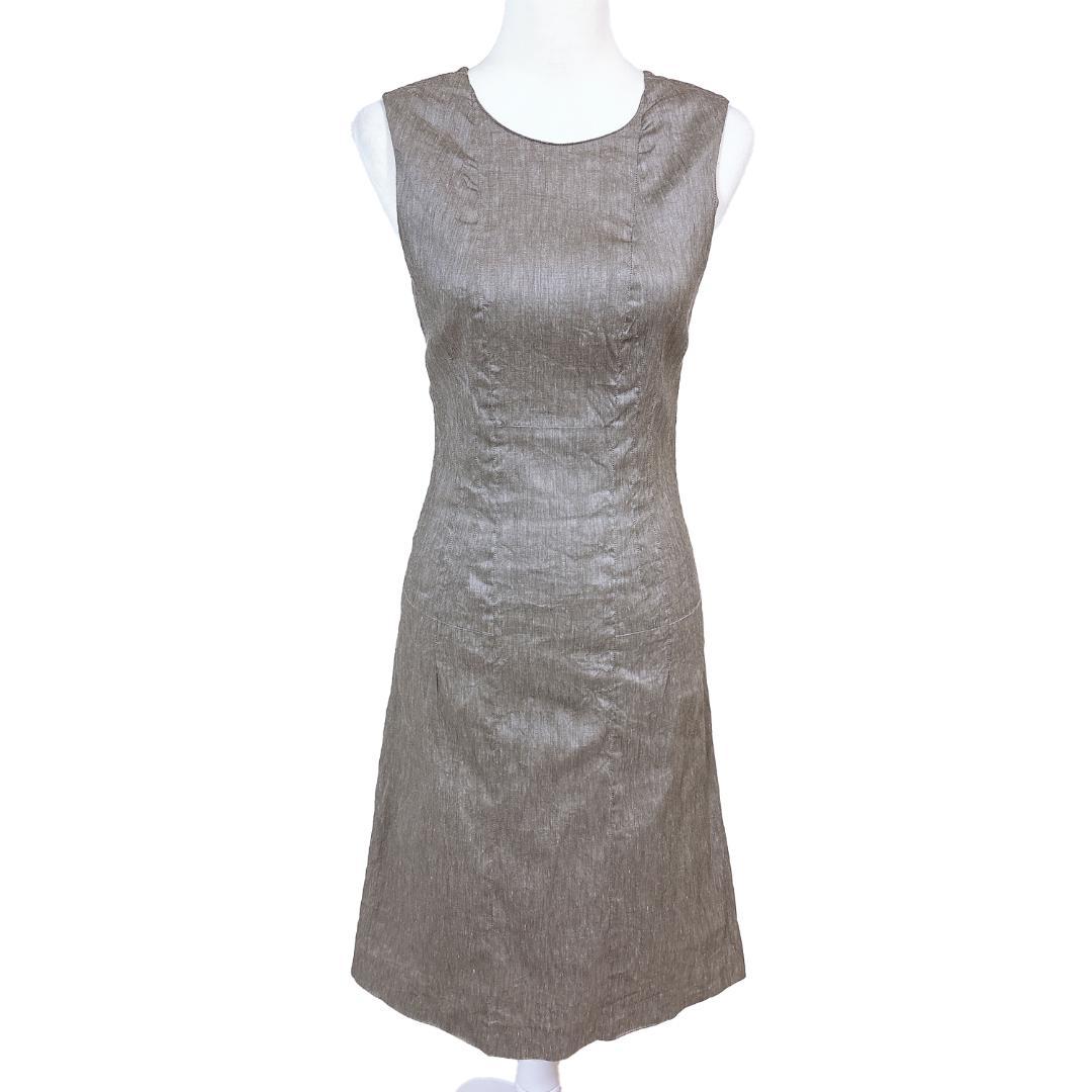 【美品】チヴィディーニ リネン ノースリーブワンピース イタリア製 44 無地