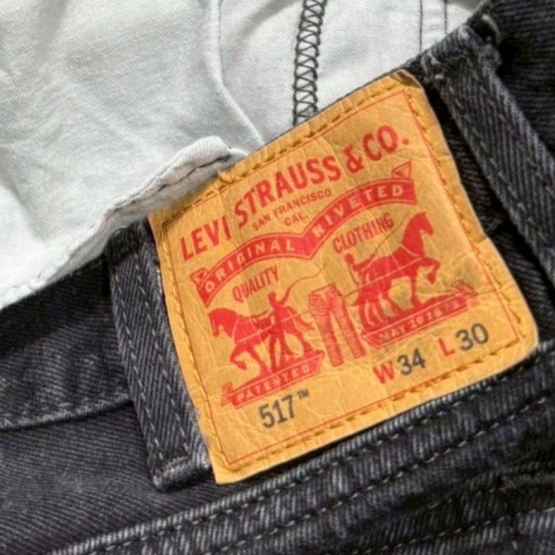 美品Levi's 517後染めブラックデニムW34blackフレアブーツカット