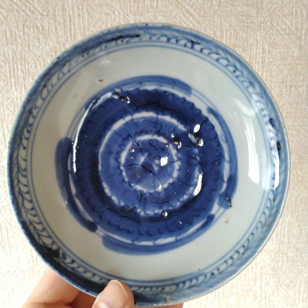 【秋の感謝セール！本日までです！】中国古玩青花染付菊花皿