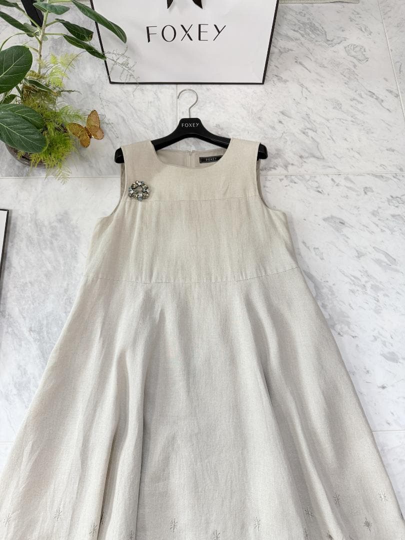 美品★定価18万★FOXEY/フォクシー “サマーブルーム” ナチュラル42