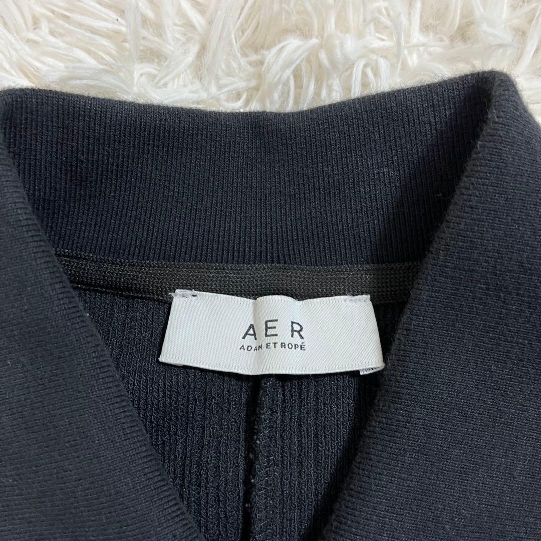 AER adam et rope ポロシャツワンピース ブラック ロング