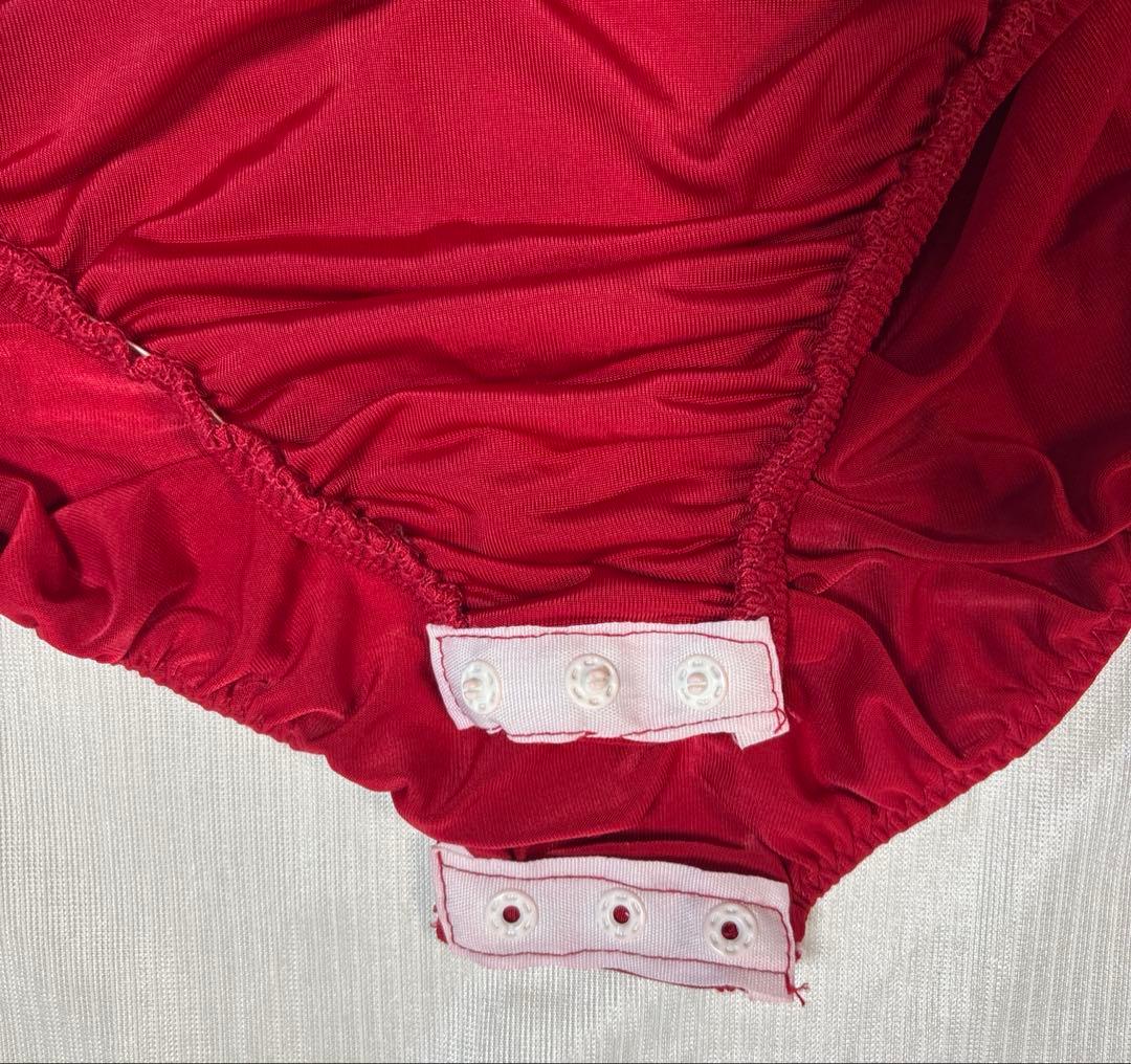 社交ダンス衣装　ロングワンピース　赤　ドレス　レッスンウエア　M〜L