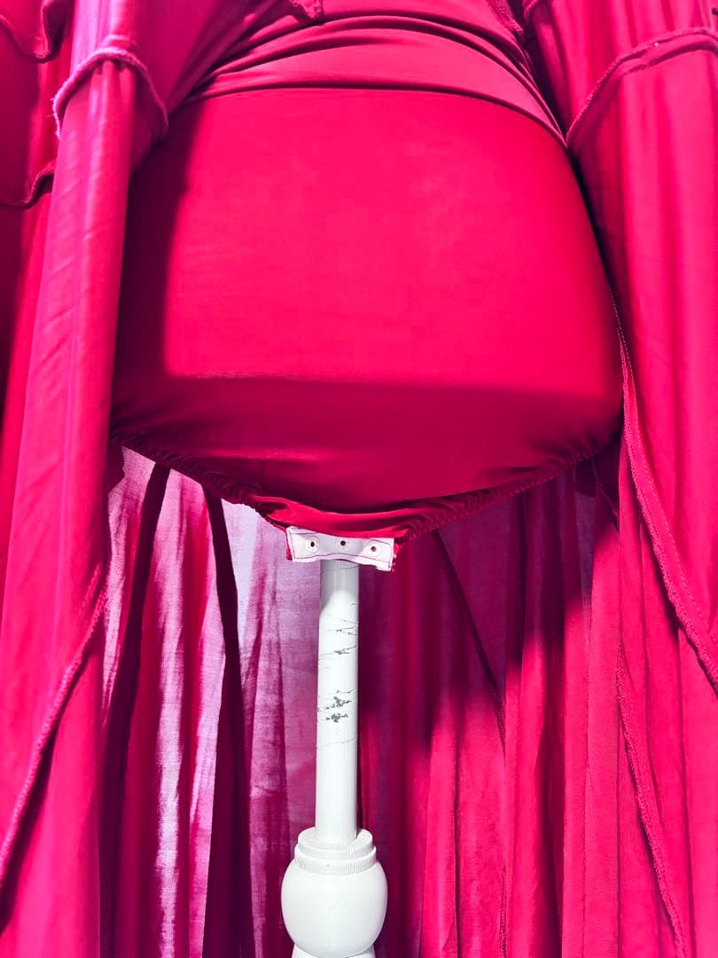 社交ダンス衣装　ロングワンピース　赤　ドレス　レッスンウエア　M〜L