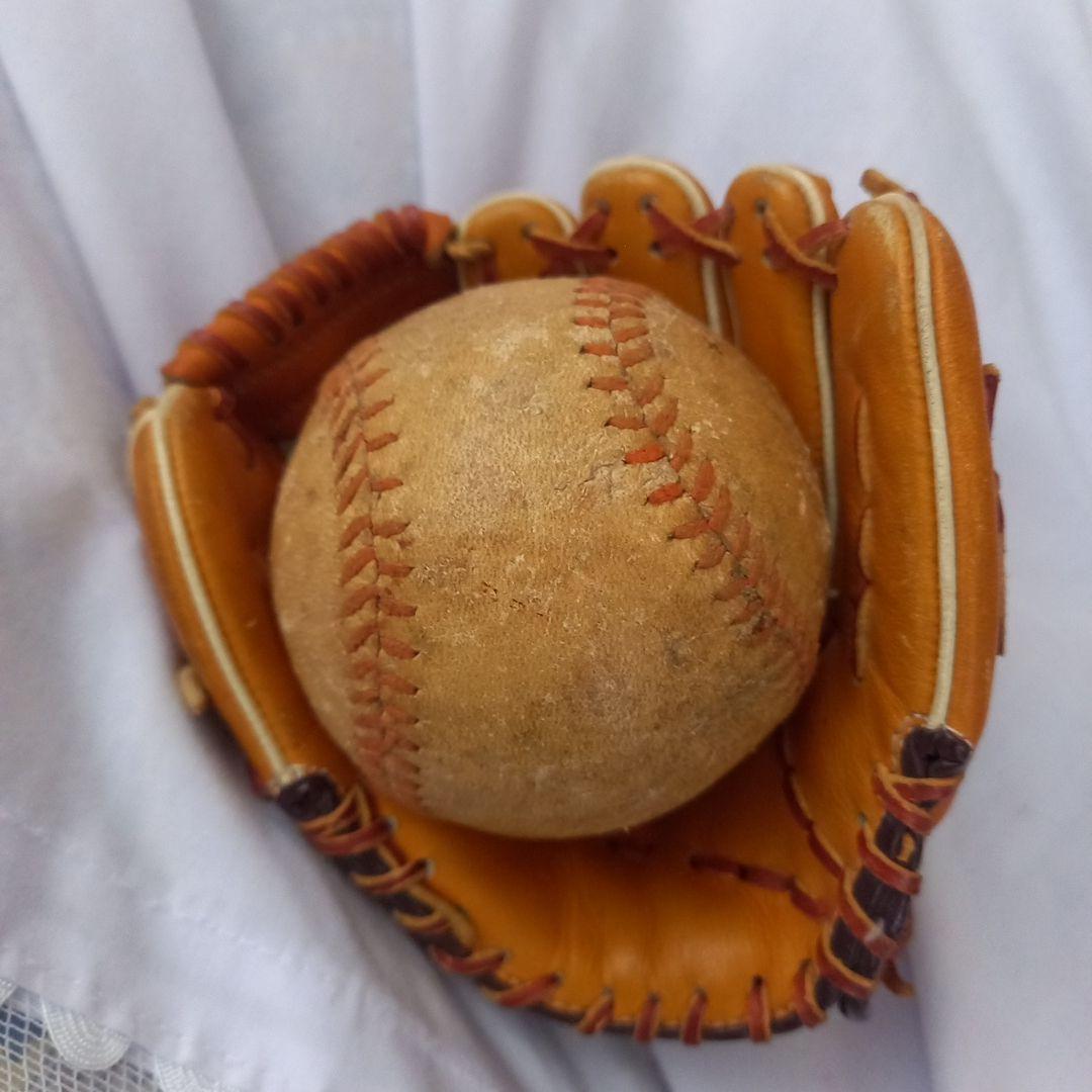 野球ボールとミニチュアグローブのセット