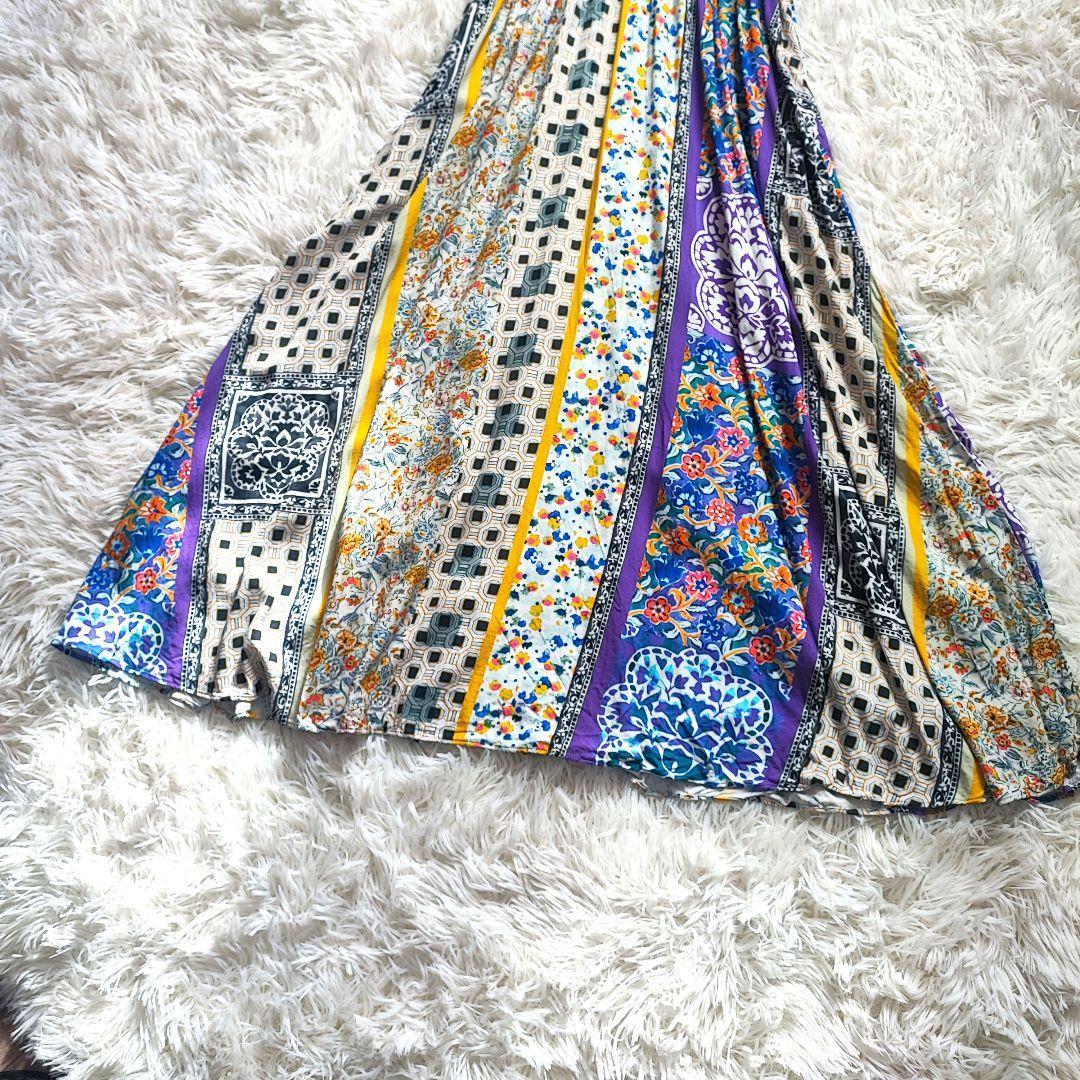 グレースコンチネンタル タイルプリントギャザーワンピース