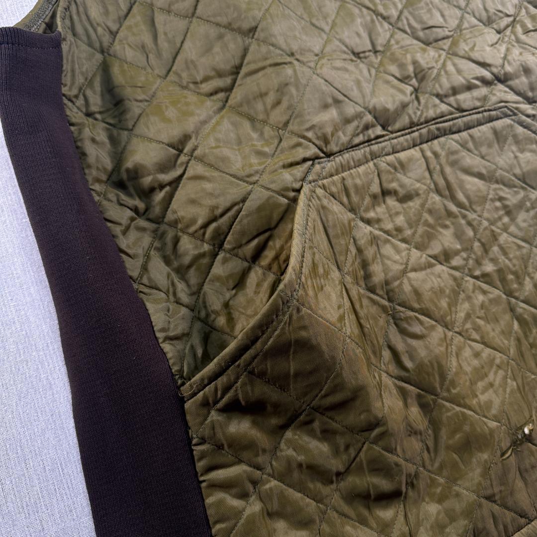 90s Barbour バブアー キルティングベスト オリーブ イングランド製