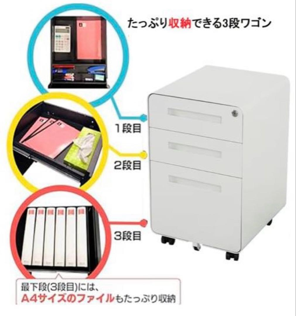 未使用 MTLESデスク ワゴン デスクキャビネット