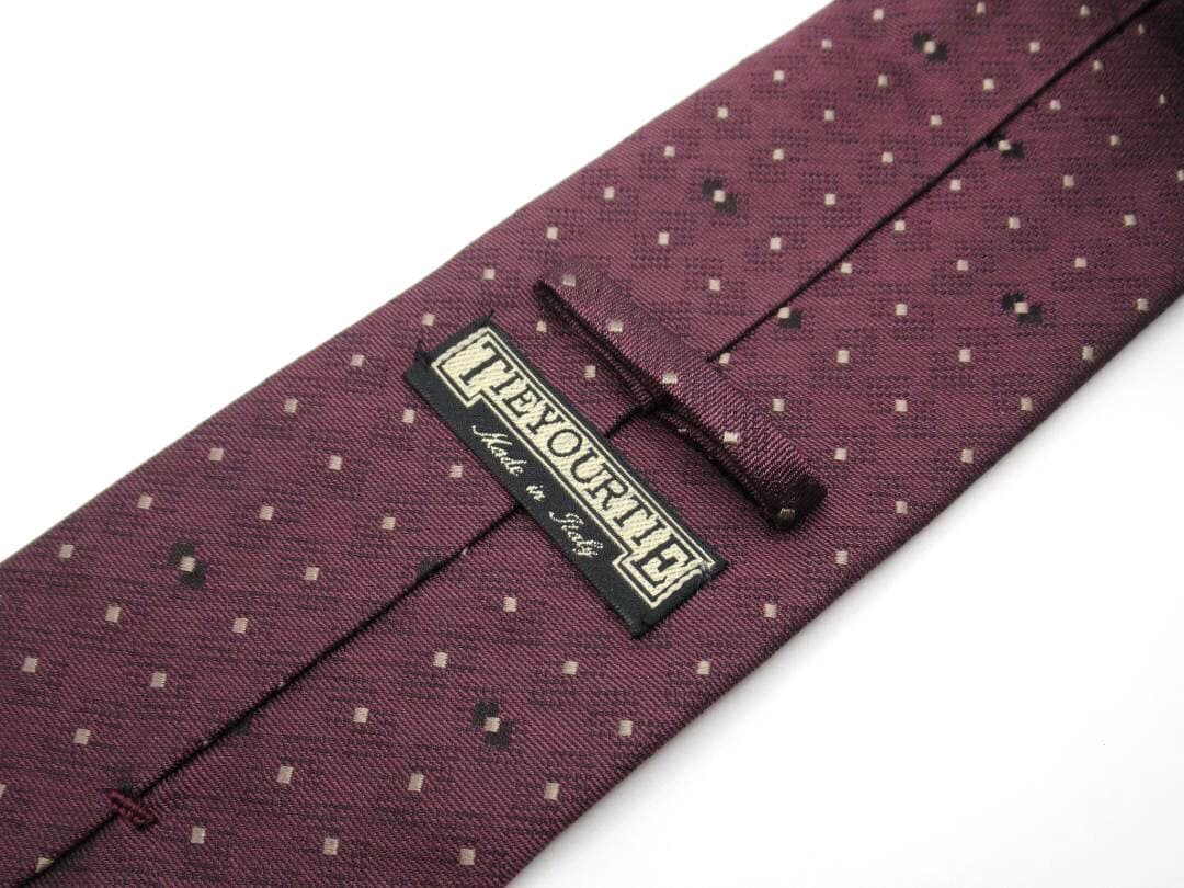 TIEYOURTIE タイユアタイ シルク ネクタイ 幾何学小紋 ダークパープル
