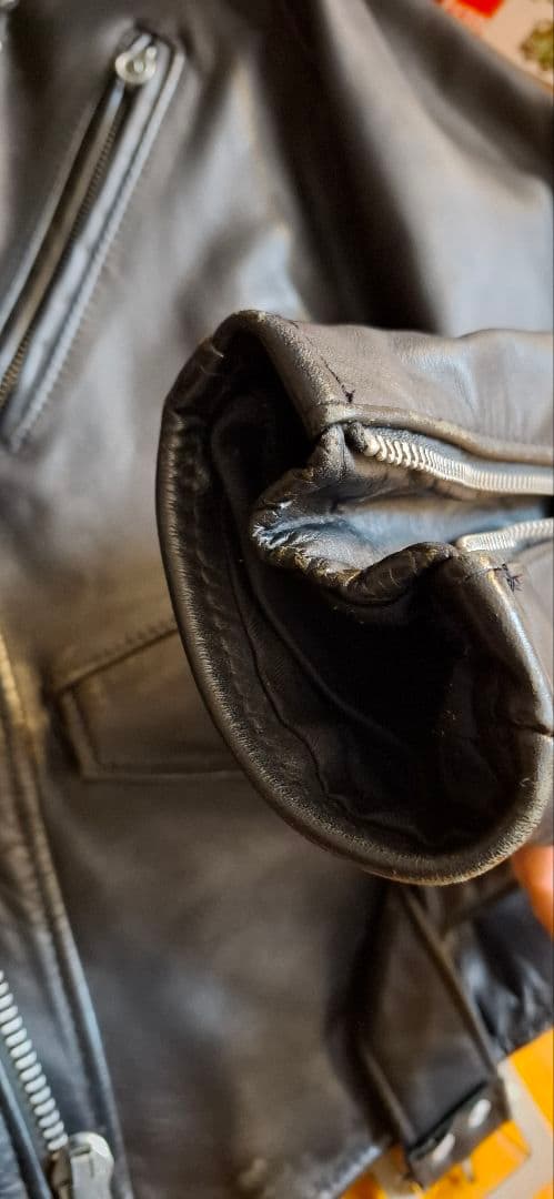 Schott ショット 613 ダブルライダース 36 米国製 星ボタン欠損あり