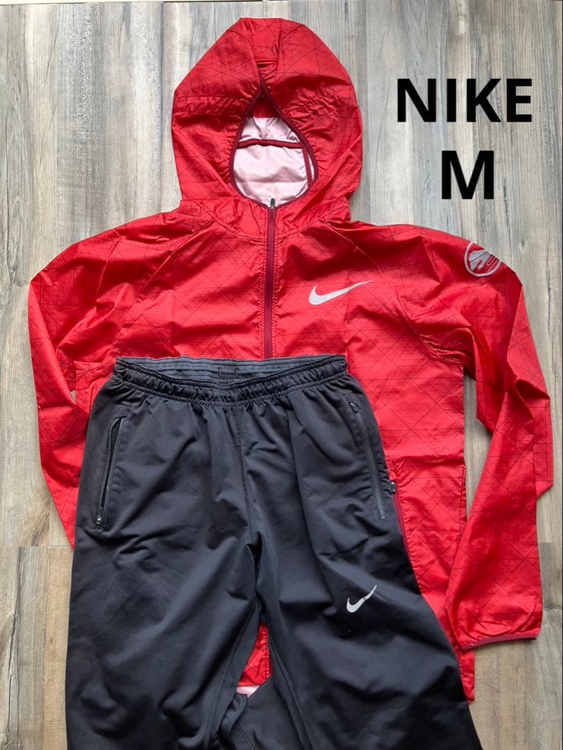 NikeRUNNINGナイキDRYfit ジャージ上下 セット　M メンズ　赤黒