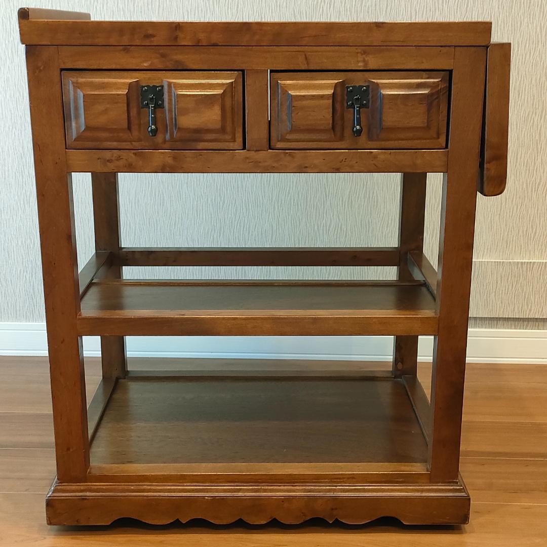 アンティーク　キッチンワゴン　バタフライ　サイドテーブル　スペイン輸入家具