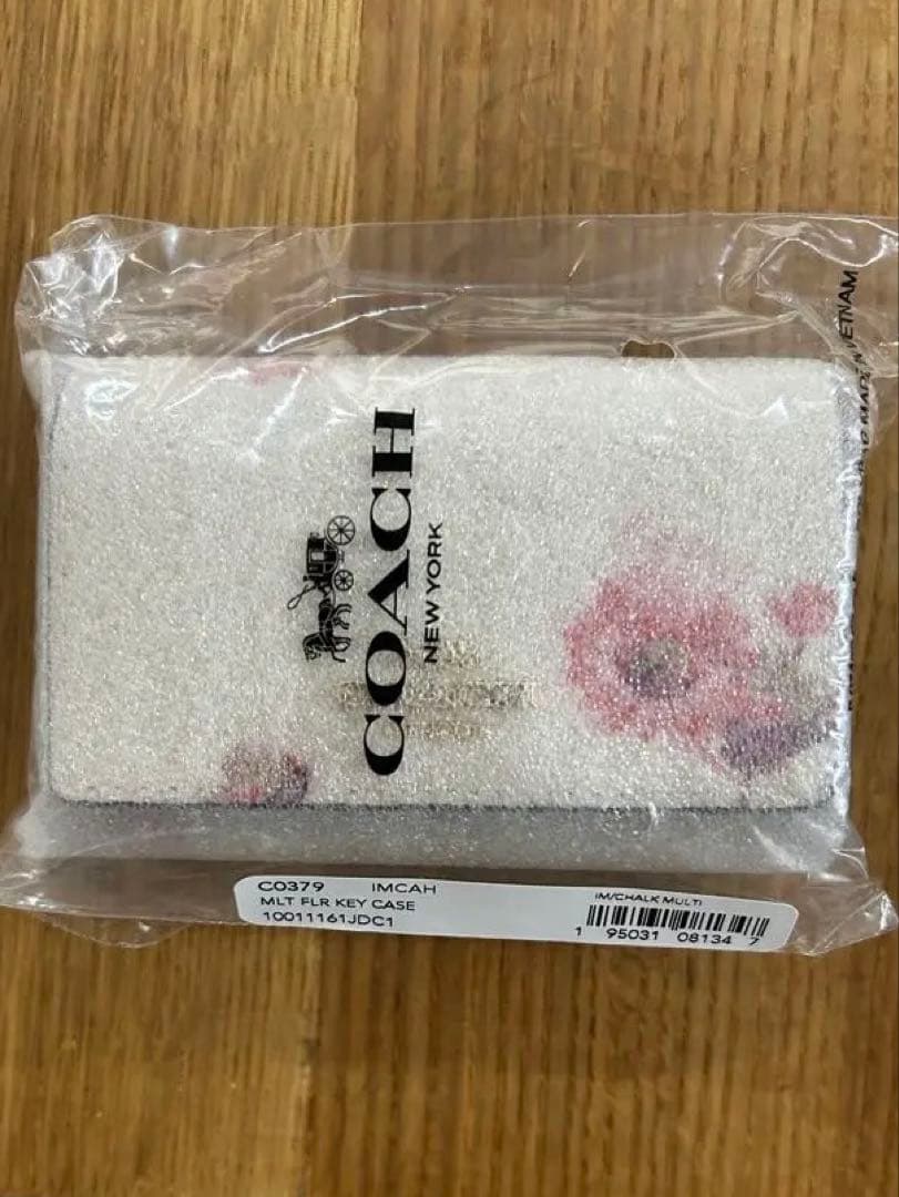 COACH 花柄 レザー キーケース