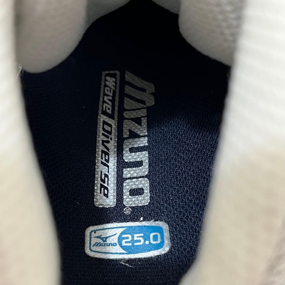 ミズノ ウエーブダイバース LG2 白 ホワイト 25cm フィットネスシューズ