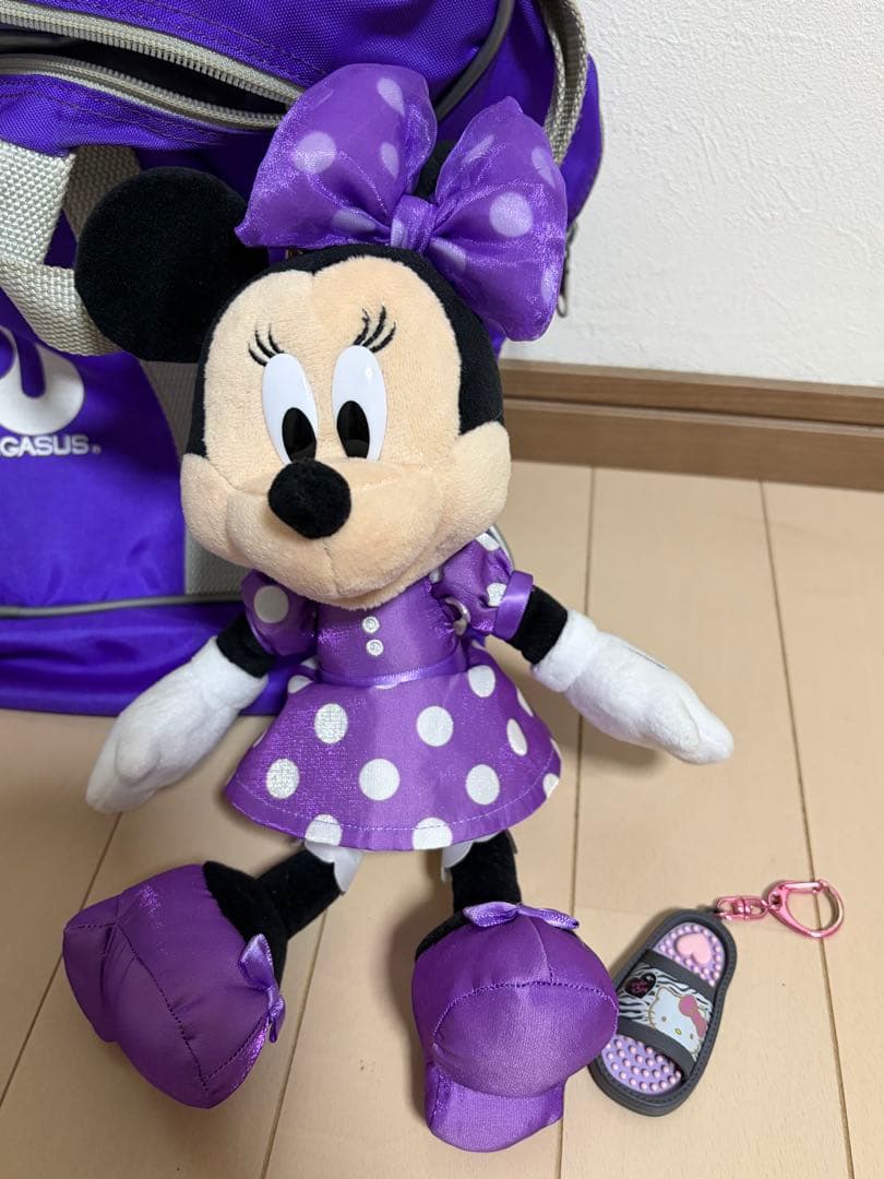 旧ワッペ スクバ 紫 ミニー ぬいぐるみキーホルダーセット