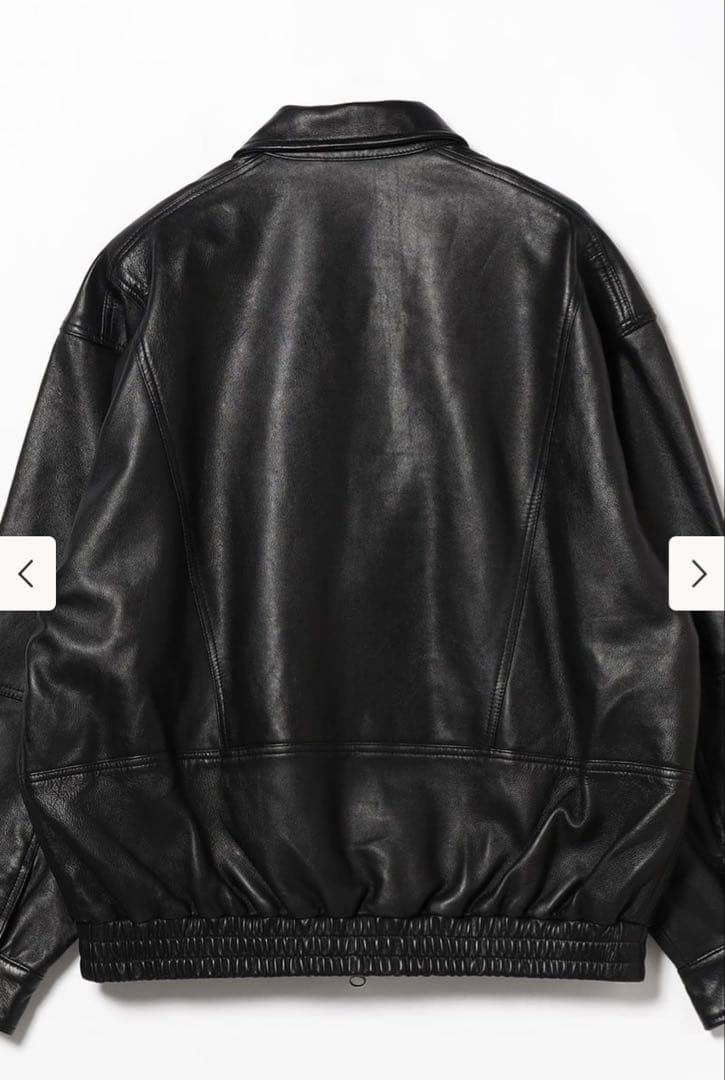 [Beams]ワイドフィット 4ポケット レザー ブルゾン