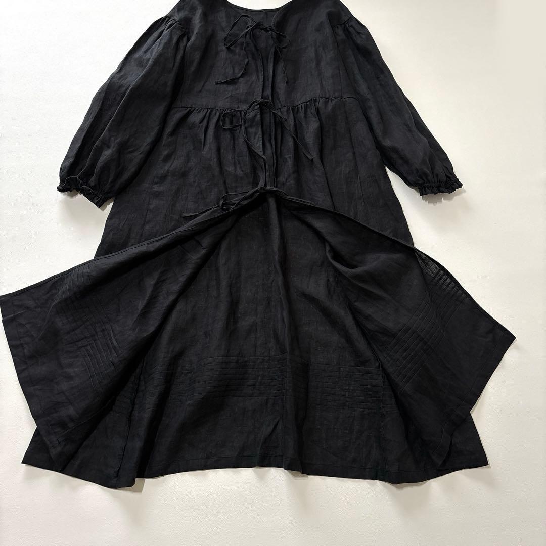 【試着のみ】DEAN＆DELUCA×BEAMS COUTURE　割烹着ドレス　黒