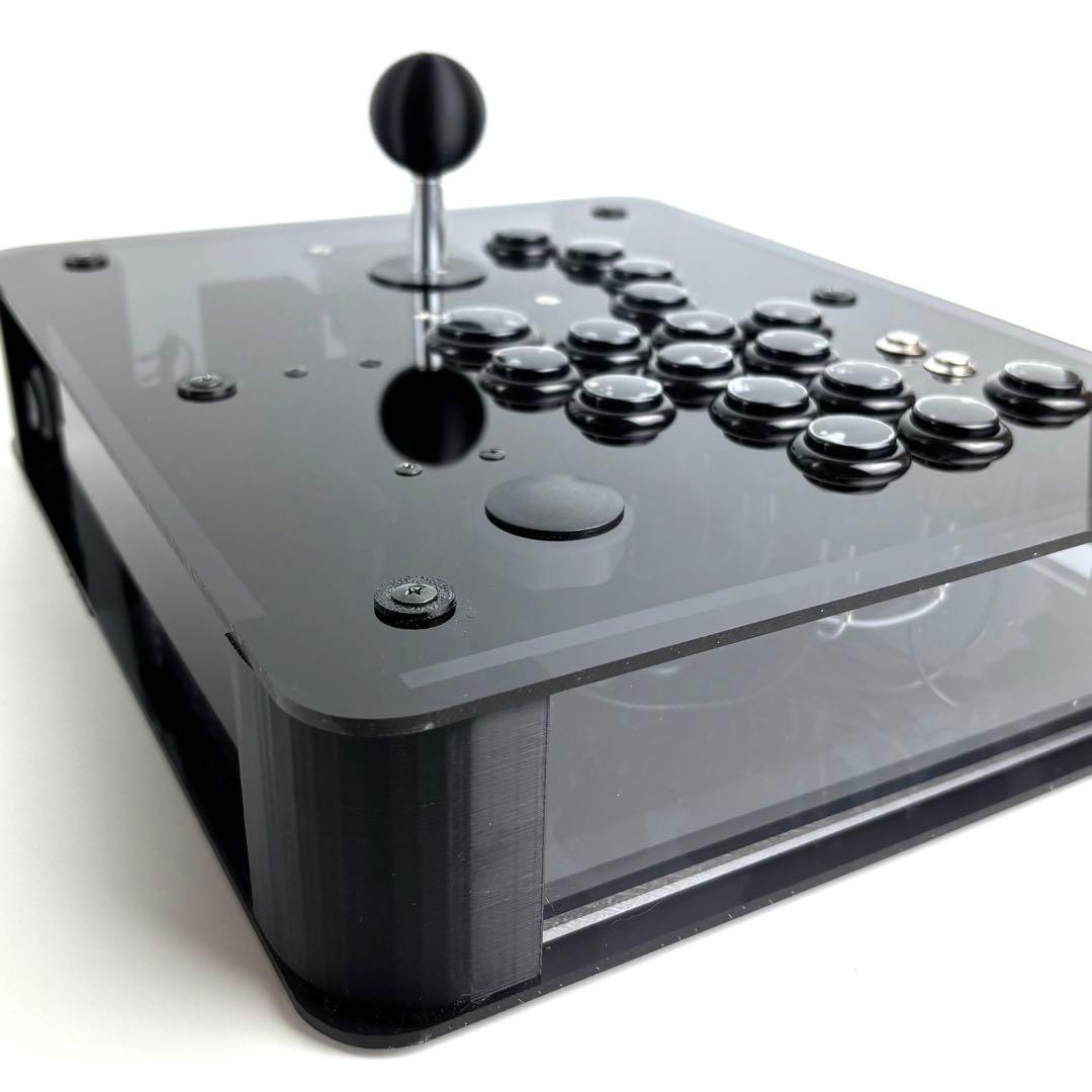 【着脱式レバー搭載】 アケコン＋レバーレス アクリルケース ブラック