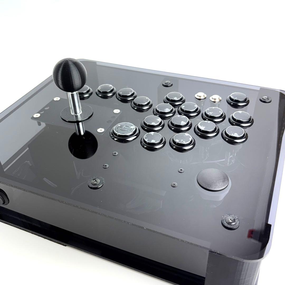 【着脱式レバー搭載】 アケコン＋レバーレス アクリルケース ブラック