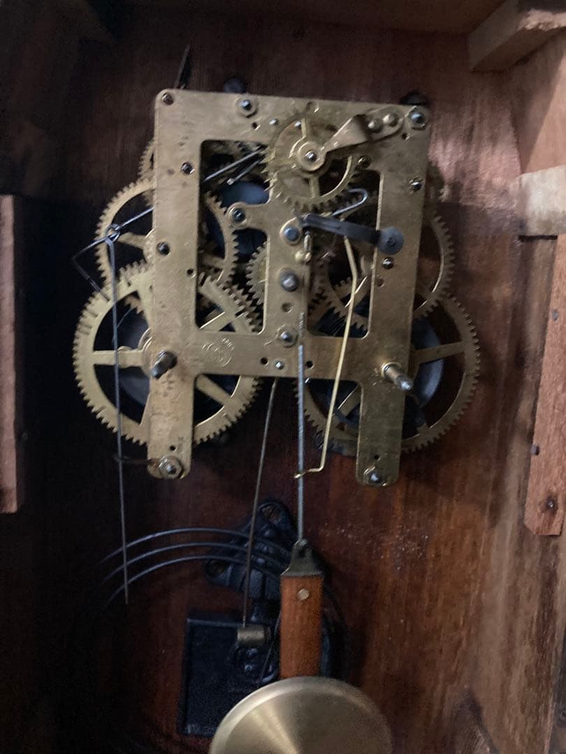 アンティーク昭和レトロ 英工舎 柱時計 給油・調整済