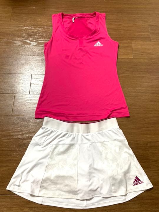 adidas アディダス　テニスウェア　ゲームウェア　ピンク　ホワイト