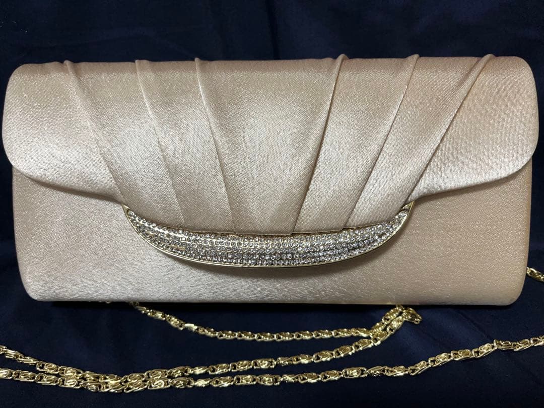 ストーンビジューのパーディーバッグ ベージュ 東京ソワール PETIT SOIR