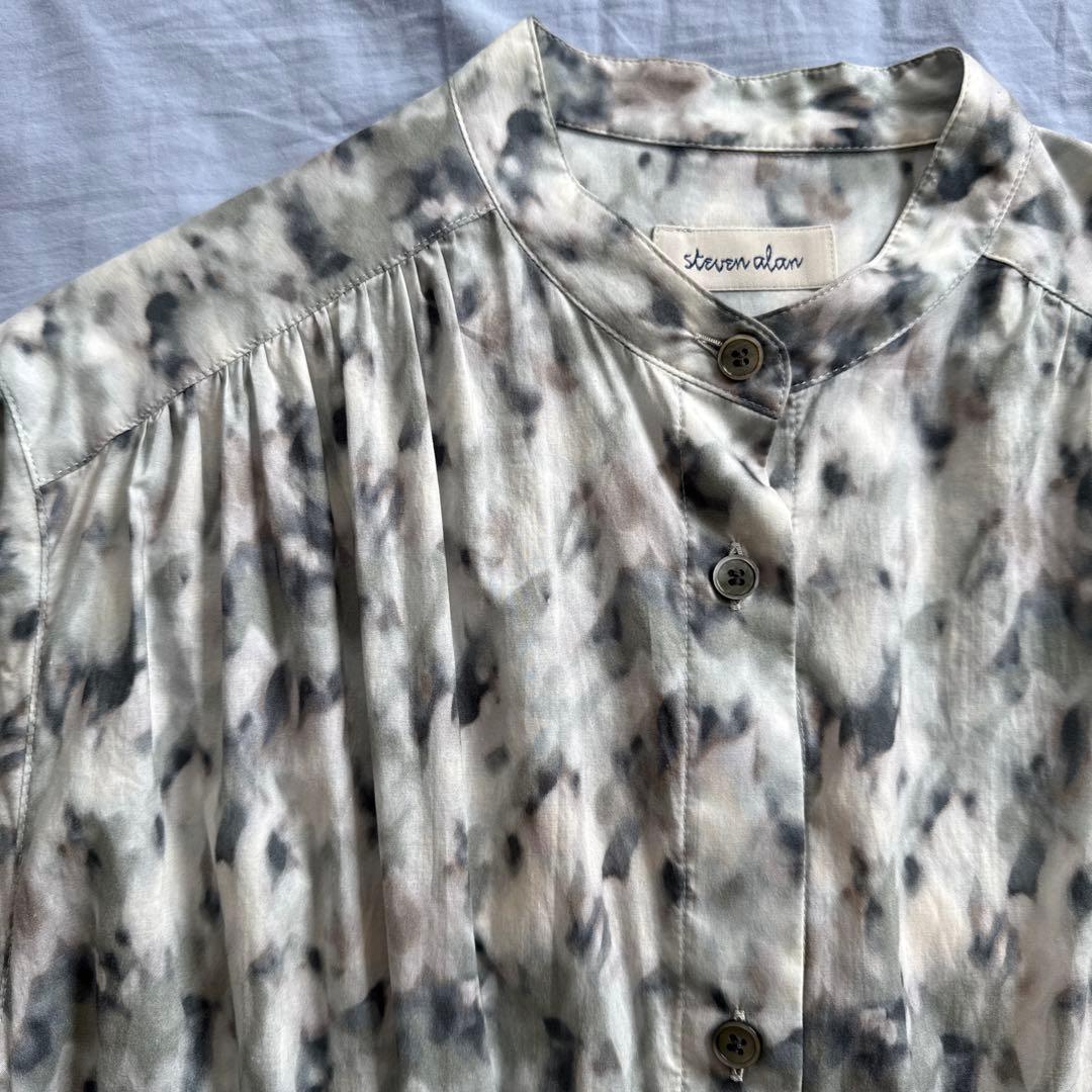 ニコ様　Steven Alan プリント ギャザー シャツワンピース
