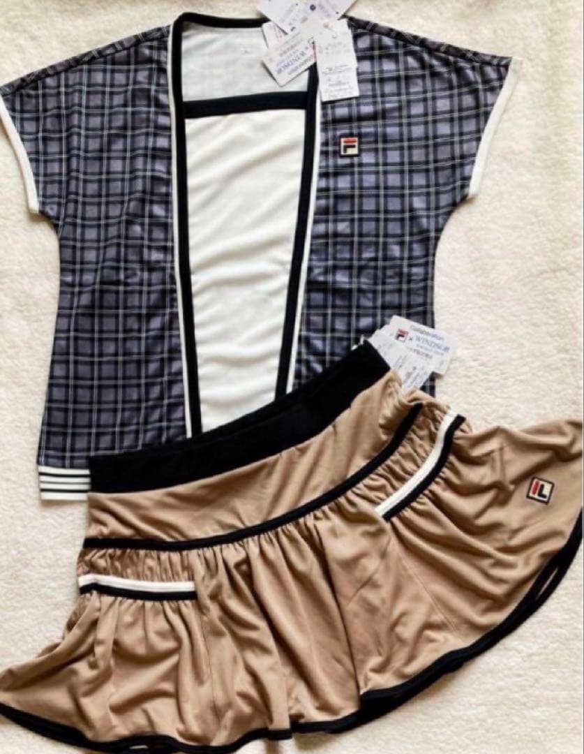 No.122 FILA 【数量限定】BLACKチェックのゲームシャツ☆XL☆新品