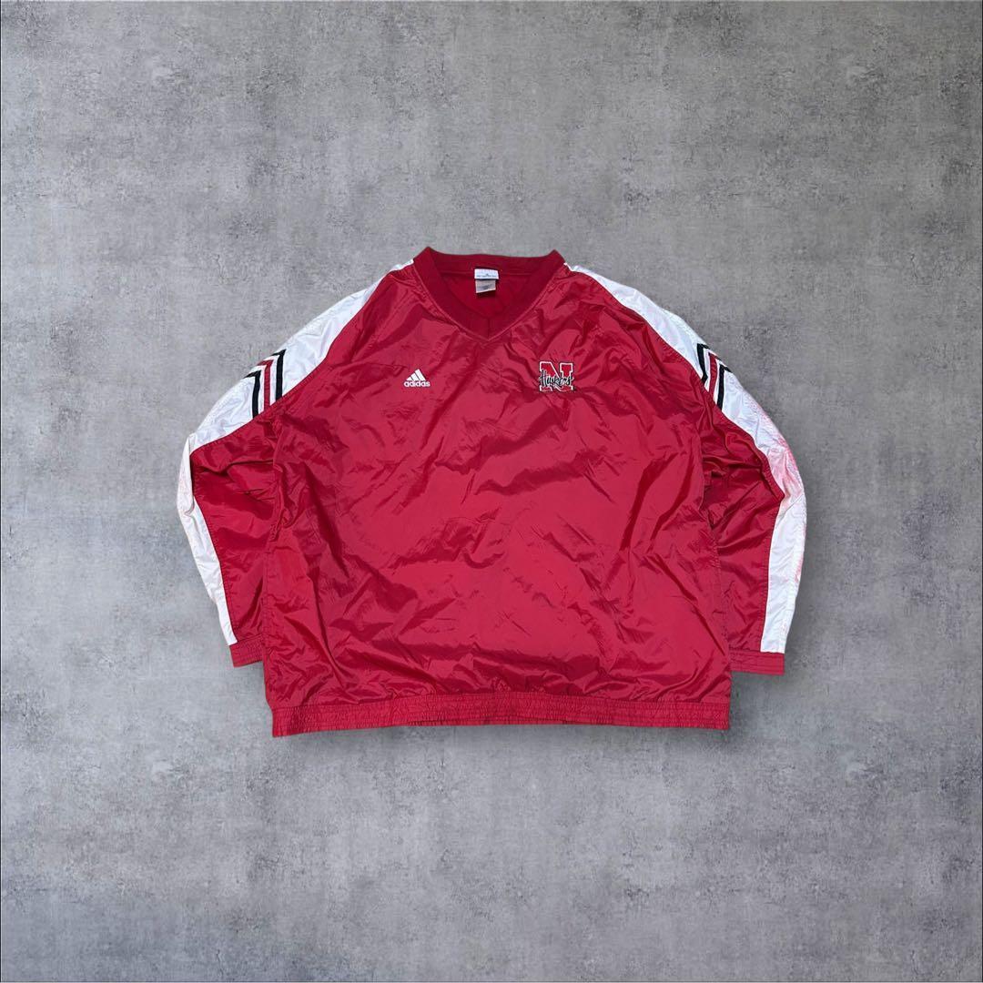 00s アディダス ピステ XXL 赤 刺繍ロゴ オーバーサイズ スポーツMIX