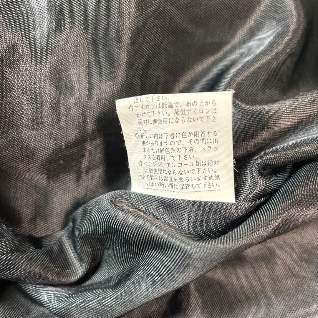 【TOKO】羊革 本革 ラムレザーシングルライダースジャケット ブラック M