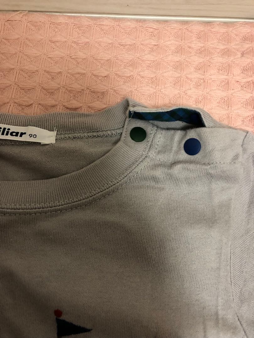 familiar クマと車の長袖Tシャツ2枚セット 90cm