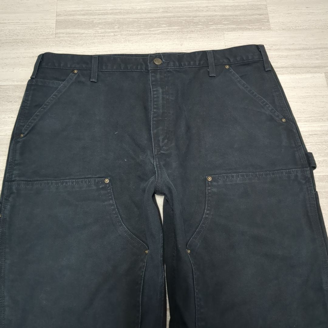 Carhartt ダブルニー 黒 ダック ペインターパンツ 38-32