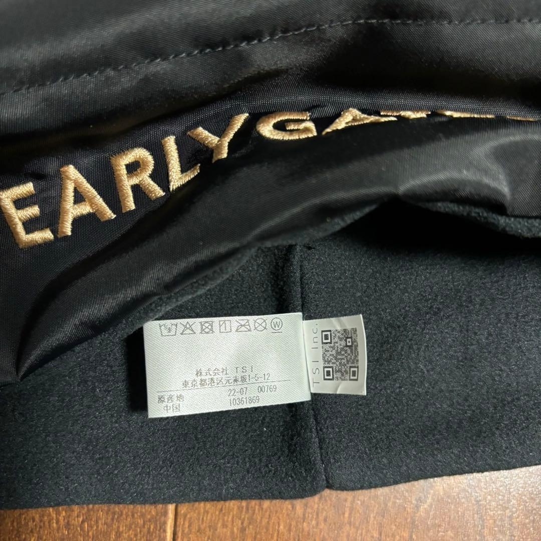 パーリーゲイツ暖かいネックウォーマーブラック×ベージュ色ユニセックス