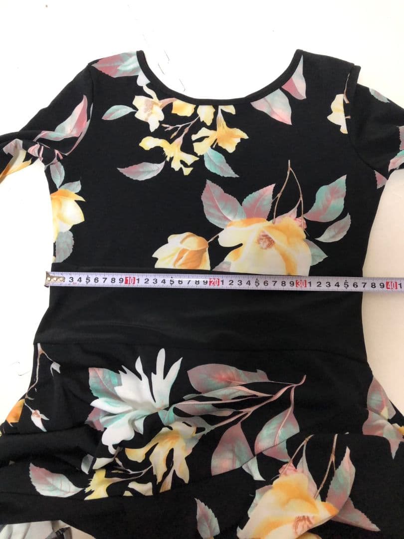 社交ダンス練習着レッスン着パーティ。新品タグ付きレイリーナ花柄ワンピースドレス