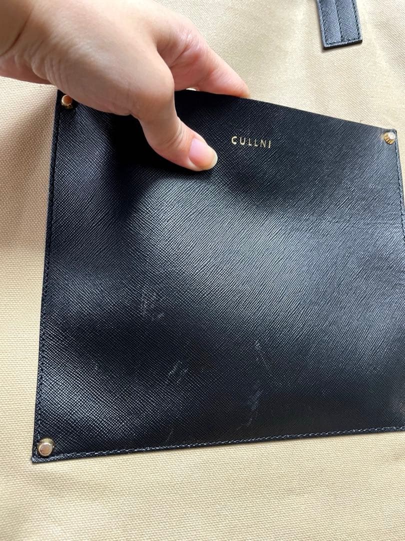 ata　CULLNI クルニ　トート　レザーポケット　キャンバス