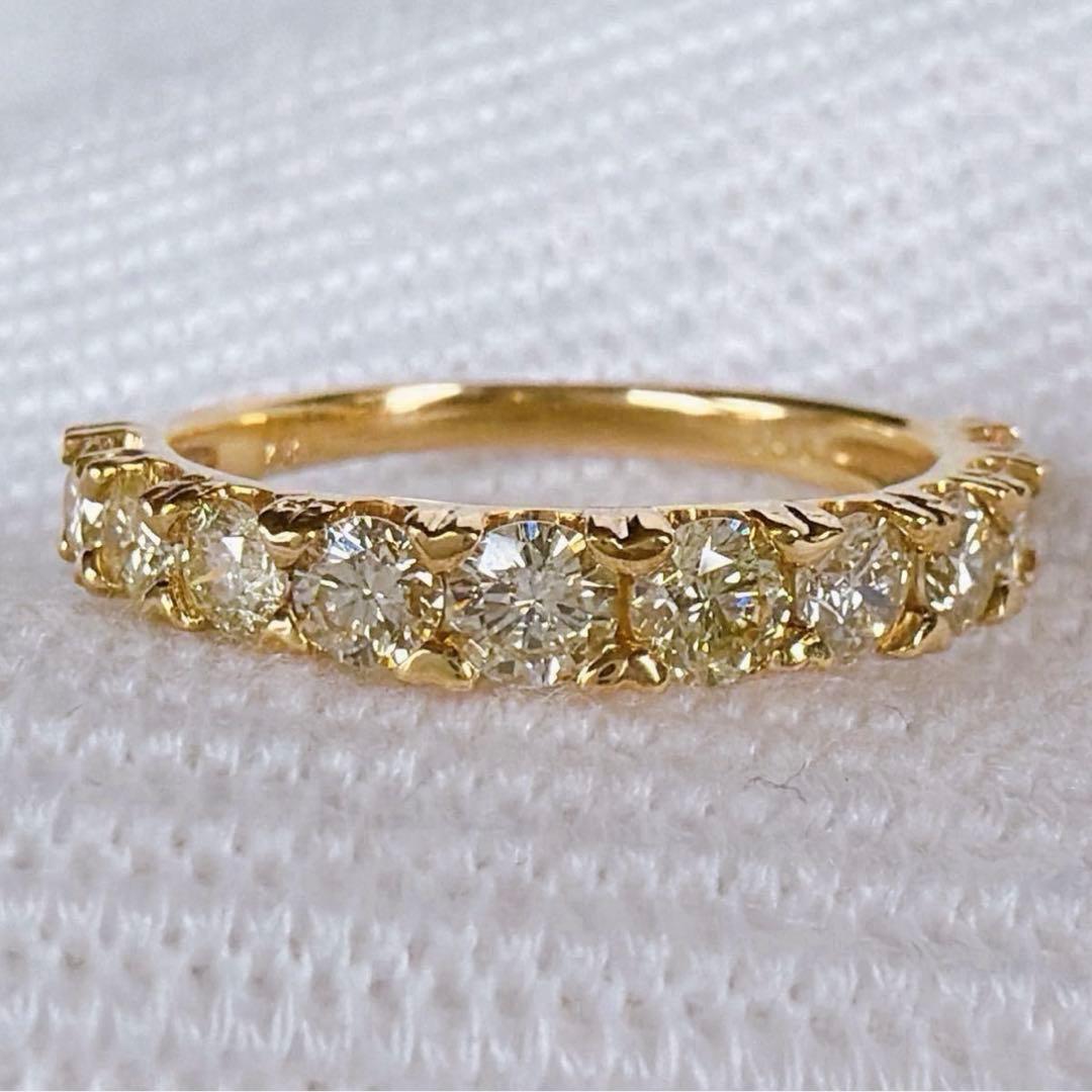 0626】 K18 天然ダイヤモンド 1ct ハーフエタニティ 11.5〜12号