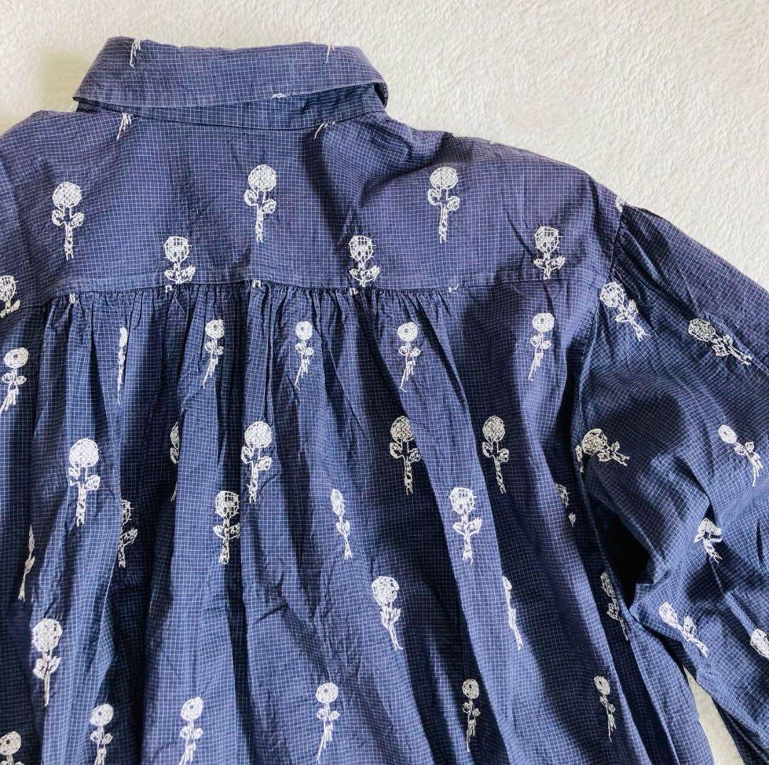 mina perhonen ミナペルホネン スカラップ 刺繍 ブラウス シルク