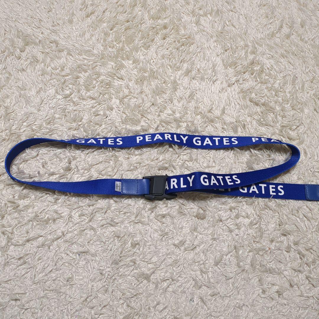 【美品】パーリーゲイツ テープベルト ブルー ナイロン ロゴ入り ゴルフ