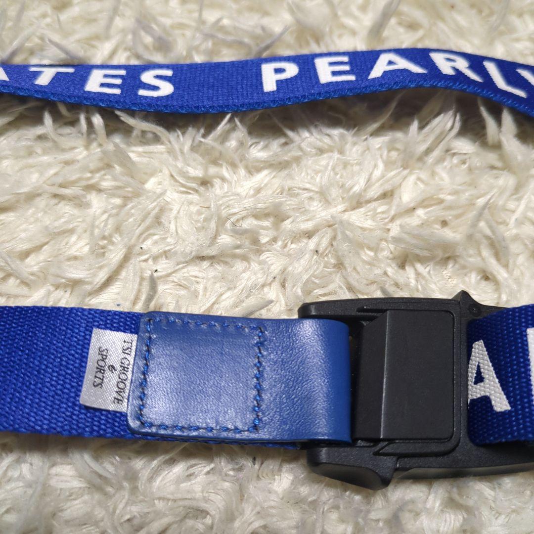 【美品】パーリーゲイツ テープベルト ブルー ナイロン ロゴ入り ゴルフ