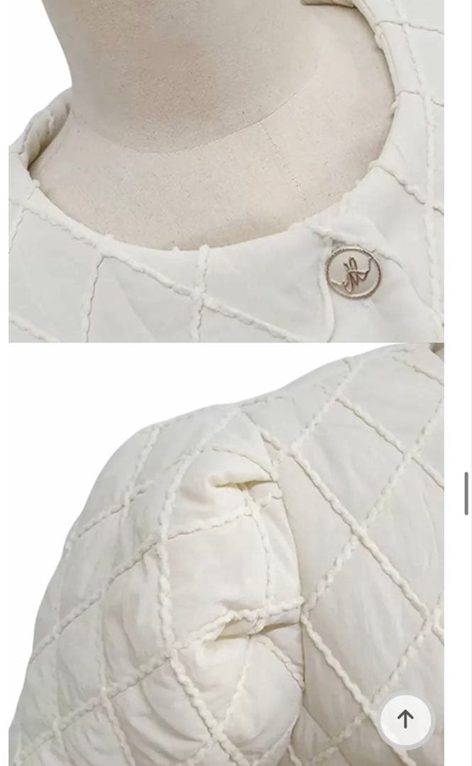 ミラージュゴルフ 韓国ゴルフウェア ホワイトキルティングワンピース