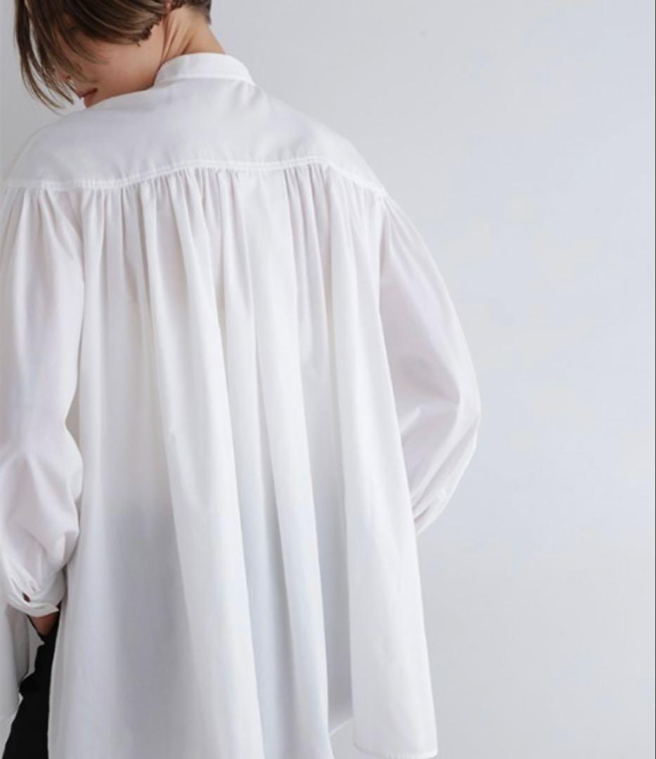 ルフィル　　タイプライターギャザーブラウスネイビー シャツ