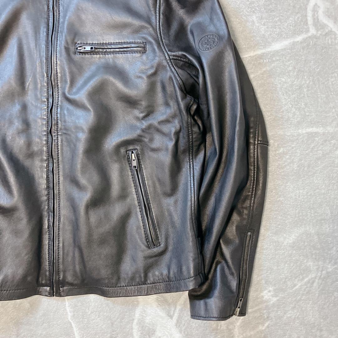 【美品】 RIDEZ ライズ シープスキン シングルライダースジャケット XXL