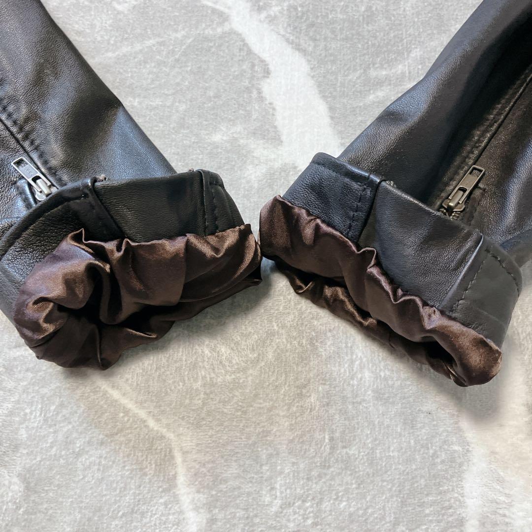 【美品】 RIDEZ ライズ シープスキン シングルライダースジャケット XXL