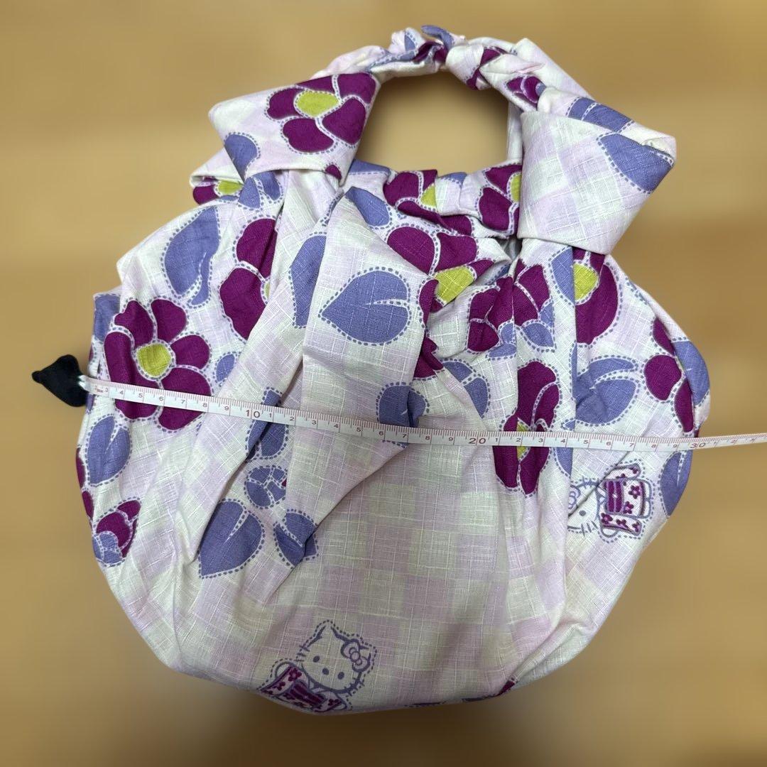 ハローキティ 和装用バッグ 紫・ピンク　サンリオ　永楽屋　風呂敷バッグ