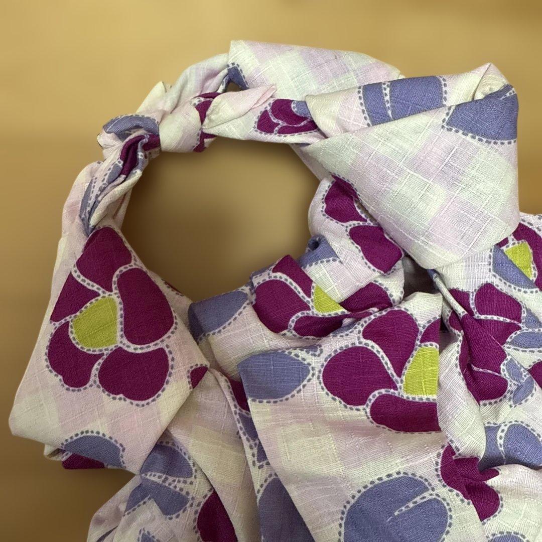 ハローキティ 和装用バッグ 紫・ピンク　サンリオ　永楽屋　風呂敷バッグ