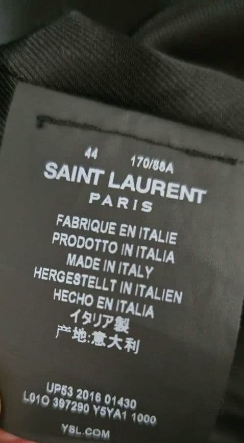 極美品SAINT LAURENT L01 エディ 2016 44 タグ有り 完品